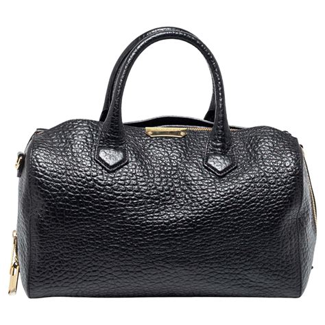 burberry black pebbled leather shoulder bag